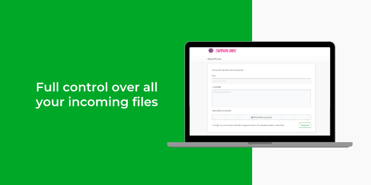 Receive files securely and easily with an upload portal