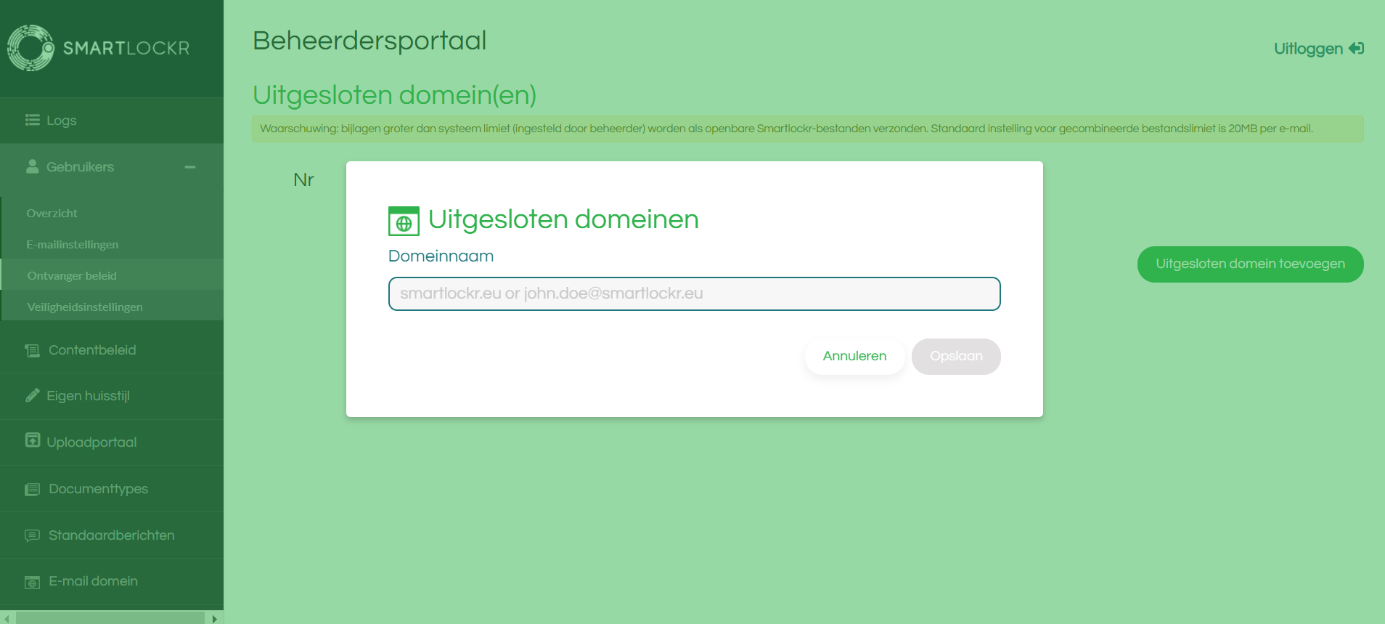 Excluded domains