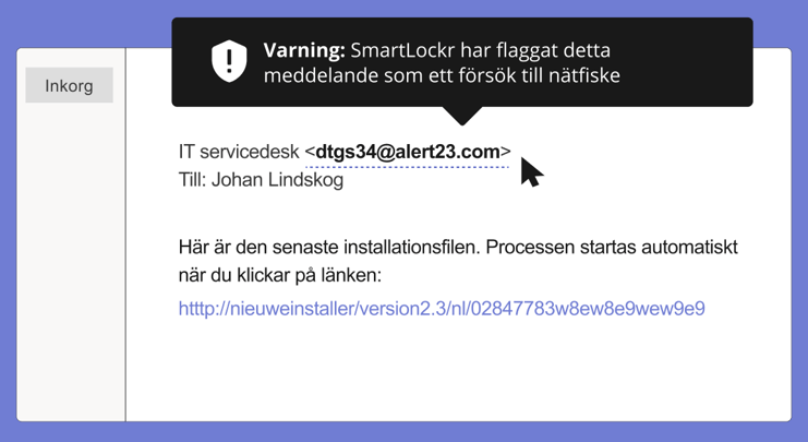 Exempel på phishing