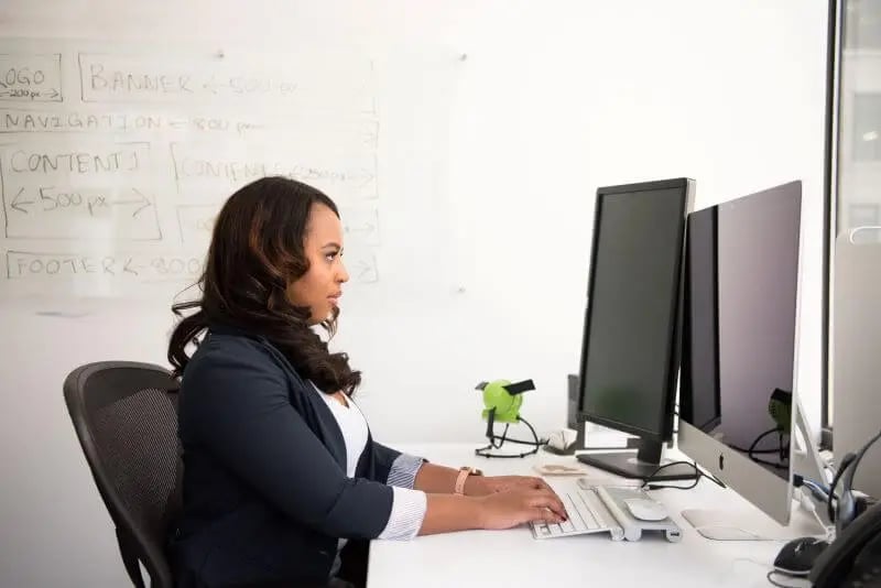 woman working in an office