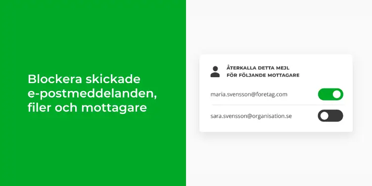 Återkalla skickade e-postmeddelanden