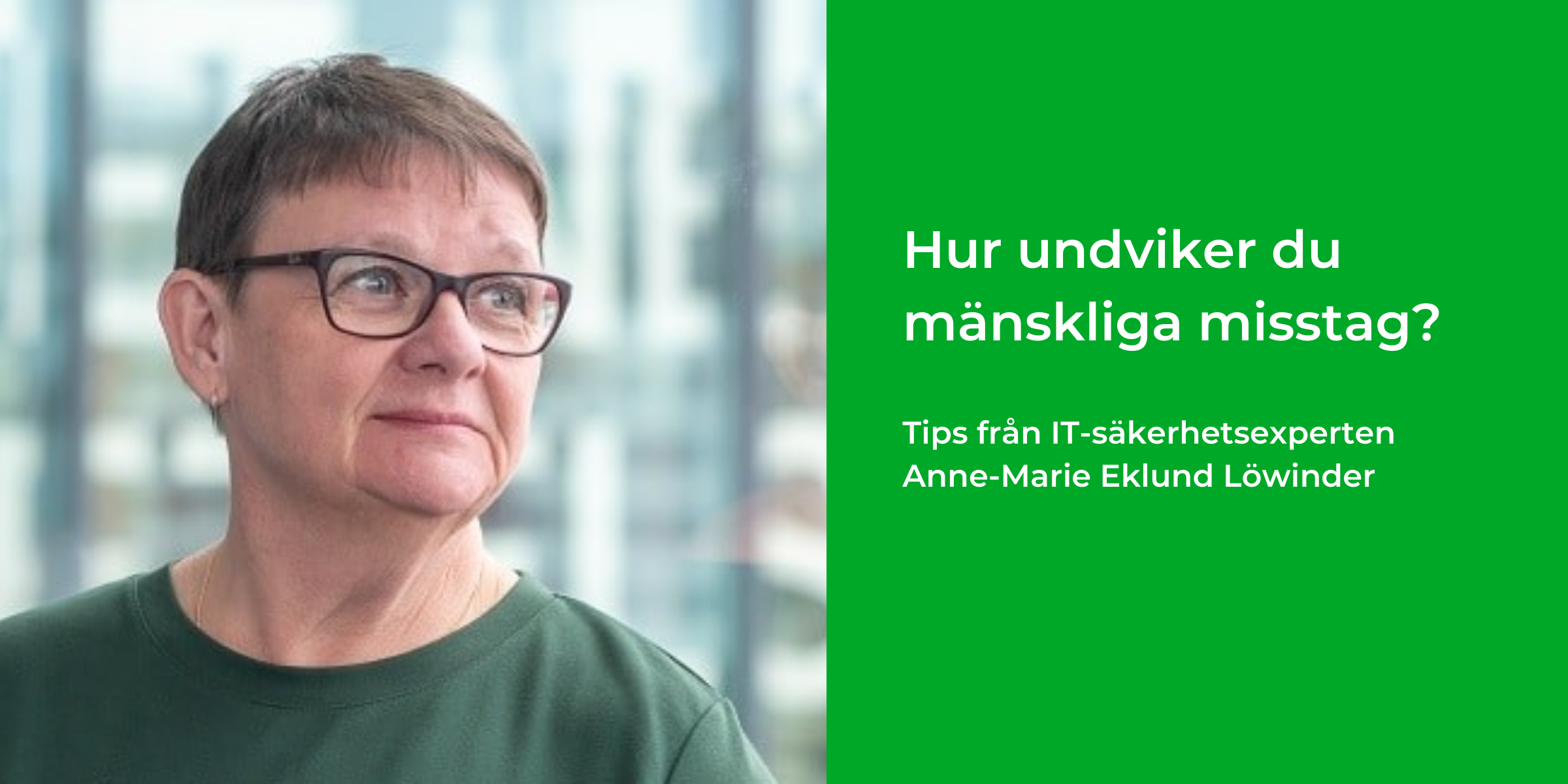 Anne-Marie Eklund Löwinder: Hur förhindrar vi mänskliga misstag?