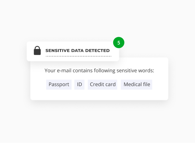 Automatically receive notification alerts when processing sensitive data.