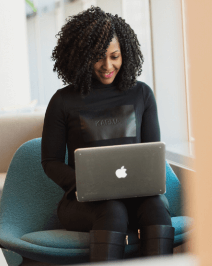 woman working happy